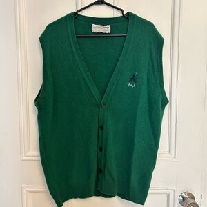 Vintage Green Cashmere Button-Up Vest